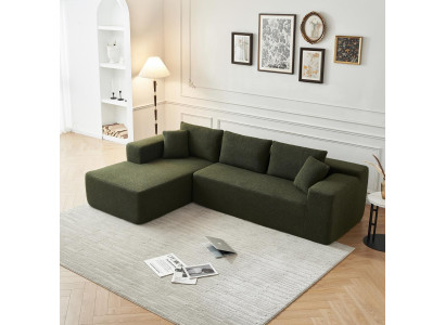 Komprimierbares grünes Ecksofa Stoff  luxuriöse Sofas für das Wohnzimmer