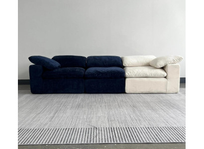 Zweifarbiges 4-Sitzer komprimierbares Stoffsofa luxuriöser leichter Sofa