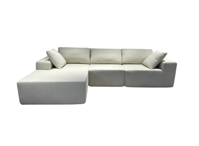 Komprimierbares Ecksofa beige Stoff  Ecksofa Kompaktes Sofa luxuriöser Sofa