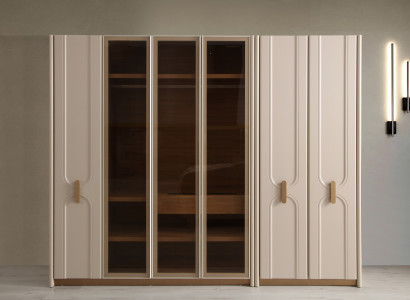 Stilvoller Kleiderschrank Eleganter Beiger Schlafzimmer Schrank