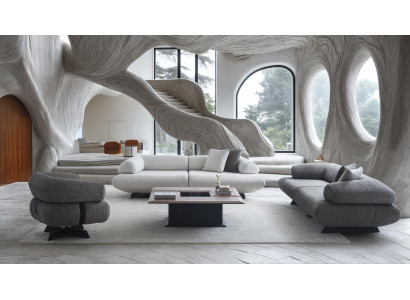 Luxuriöses Wohnzimmer Set 2x Designer Sofas Luxus Sessel Tisch