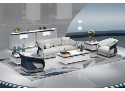 Stylisches Wohnzimmer-Set 3-Sitzer und zwei 1-Sitzer