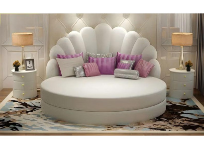 Weißes Schlafzimmer Bett Designer Polsterbett Stilvolle Rundbetten