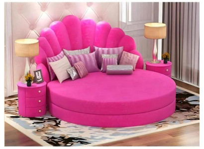 Schlafzimmer Rundbett Exklusives Rosa Bett Doppelbetten Textilbett