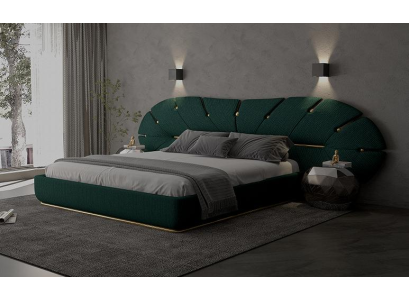 Modernes Grünes Doppelbett Designer Polsterbett Edle Textilbetten