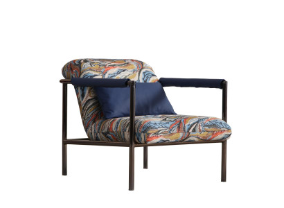 Stilvoller Bunter Sessel Stoffsessel Wohnzimmer Luxus Sitzmöbel