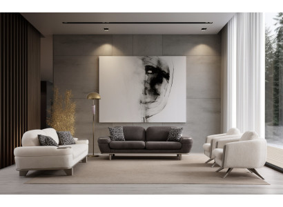 Stilvolle Couchgarnitur Designer Textilsofas 2x Polstersessel -4tlg