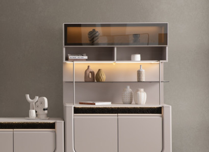 Beiger TV-Seitenschrank Wohnzimmer Vitrile Edle Holzschränke Konsole