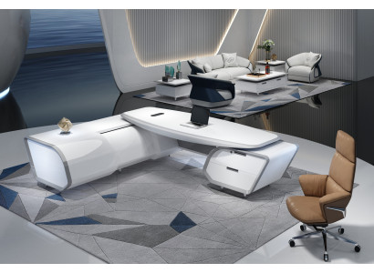 Platzsparender Eckschreibtisch 320×110×75 cm – große Arbeitsfläche