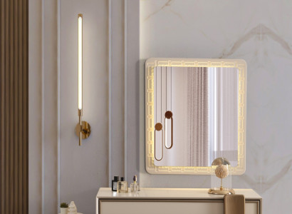 Beiger Schminktisch Luxuriöser Spiegel Schlafzimmer Set Edle Möbel