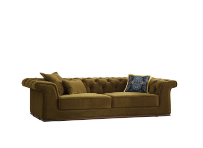 Designer Olivengrünes Chesterfield Sofa Designer Polstersofa Couch