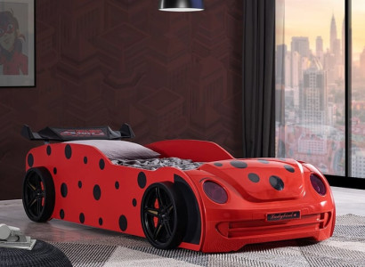 Stilvolles Rotes Rennwagenbett Luxuriöse Kunststoff Kinderbetten