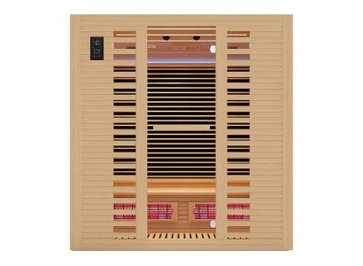 Moderne Infrarot-Wärmekabine für 4 Personen aus Massivholz Heimsauna