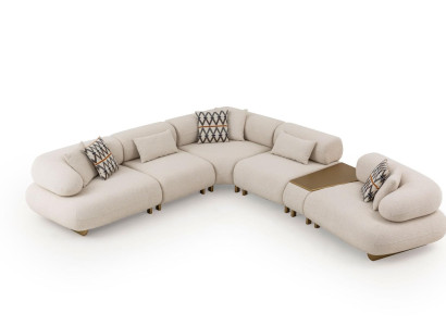 Stilvolles Ecksofa Designer Stoffsofa Luxus Wohnzimmer Möbel