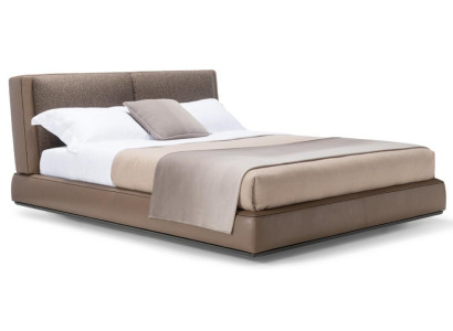 Braunes Lederbett Textil Textilbetten Schlafzimmer Doppelbetten