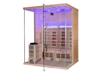 Zweifach-System Sauna: Infrarot & Trockendampfsauna mit Saunaofen