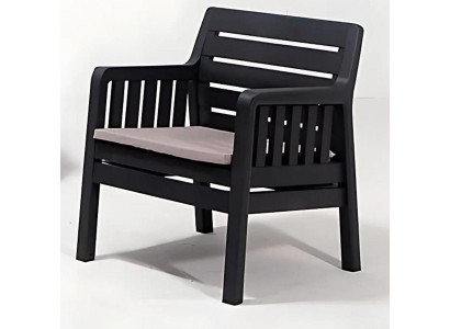 Gartensessel in schlichtem Schwarz Polycarbonat stilvolle Gartenmöbel