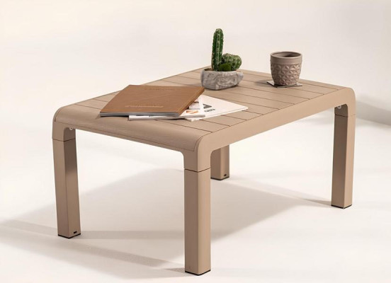 Gartenmöbel-Set beige 2-Sitzer-Sofa zwei Sessel Couchtisch 4 Teile