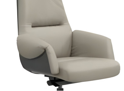 Chefsessel in Grau, höhenverstellbar, komfortabel und stilvoll.