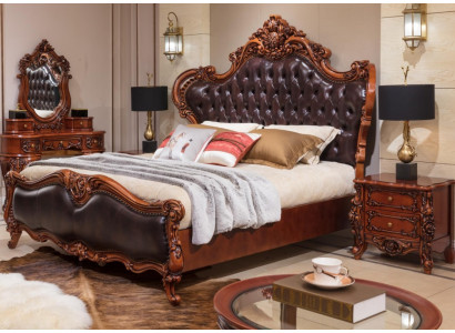 Doppelbett Elegantes Schlafzimmer Bett 180x200 Massivholz Polsterbett