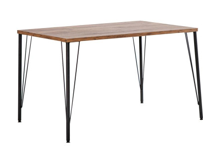 Brauner rechteckiger Tisch mit schwarzen Beinen Designer Möbel