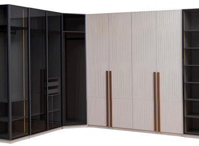 Stilvoller Eckschrank Schlafzimmer Kleiderschrank Eckkleiderschrank