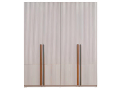 Eleganter Holzschrank Beiger Stauraumschrank Aufbewahrungsschrank