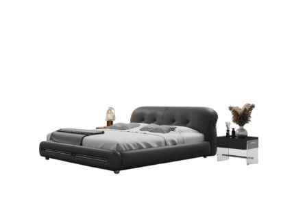 Schwarzes Niedriges Doppelbett Schlafzimmer Polsterbetten Edle Möbel