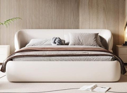 Weißes Funktionsbett Designer Polsterbetten Schlafbetten Holzgestell