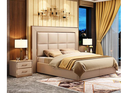 Stilvolles Beiges Doppelbett Designer Hotelbetten Textilbetten Möbel