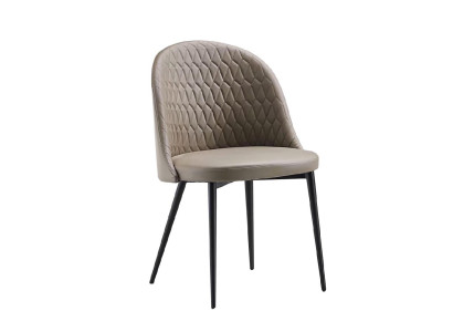 Beiger Esszimmerstuhl Edle Esszimmermöbel Polsterstuhl Holzfüße