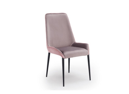 Esszimmer Polsterstühle Designer Rosa Textilstuhl Metallbeine