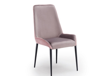 Esszimmer Polsterstühle Designer Rosa Textilstuhl Metallbeine