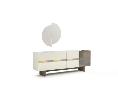 2-tlg. Esszimmer-Set – Modernes Sideboard mit Passendem Spiegel