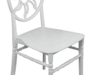 Weißer Carbonstuhl mit Rückenlehne für Zuhause und Terrasse.