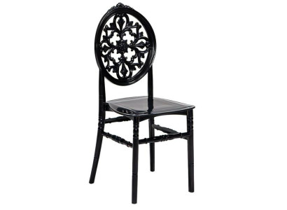 Schwarzer Carbonstuhl mit Rückenlehne Für Terrasse und Zuhause