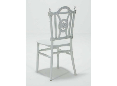 Weißer Carbonstuhl mit Rückenlehne Terrassenstuhl Gartenstuhl