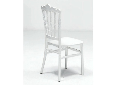 Weißer Stuhl aus Carbon mit Rückenlehne Terrassenstuhl