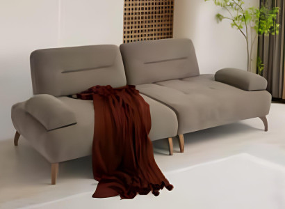 Stilvoller Brauner Dreisitzer Wohnzimmer Polstercouchen 3-Sitzer