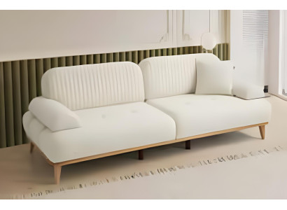Stilvolles Weißes 3-Sitzer Sofa Designer Polstercouchen Dreisitzer