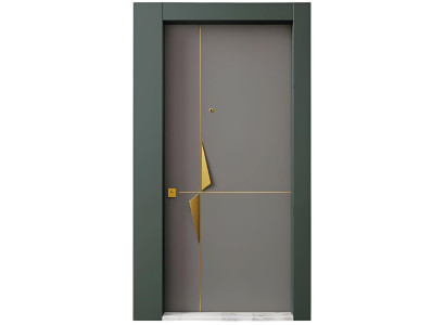 Gold-Graue Eingangstür Stilvolle Wohnungstüren Designer Hoteltüren