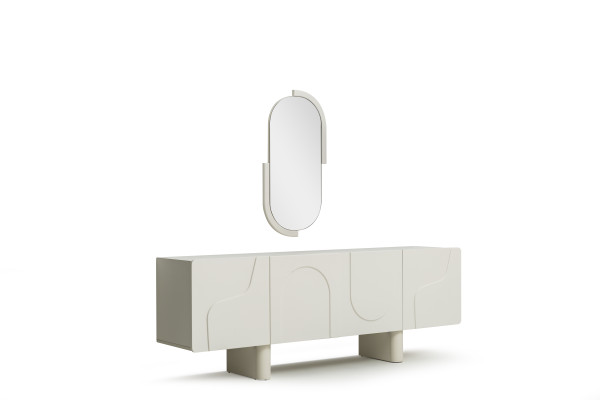 2-teiliges Esszimmer-Set – Sideboard und Spiegel im Modernen Design