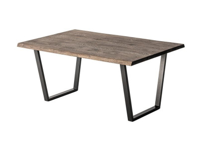 Moderner Couchtisch mit Holzplatte und Metallgestell im Design