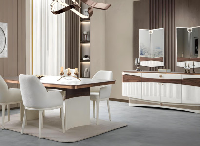 Esszimmer Set 10 tlg mit Esstisch, Sideboard, TV-Ständer und Vitrine