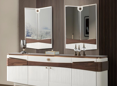 Elegantes Sideboard Set mit 2 Spiegeln und modernen Akzenten