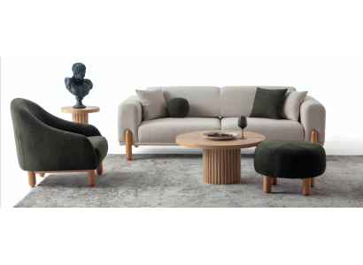 Modernes Set aus weißem Dreisitzer Sofa und Sessel im modernen Look