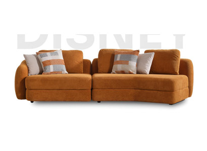 Oranger 4-Sitzer Sofa mit Kissen Modern und Bequem Hochwertig Möbel luxuriöse