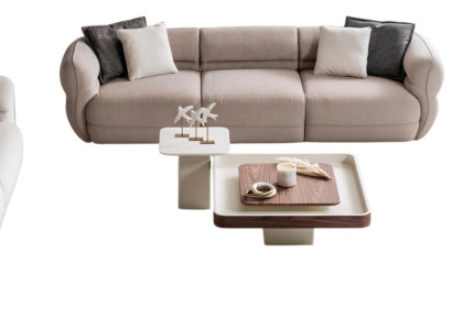 Elegantes Sofa Set mit Couchtisch und Sessel im modernen Design