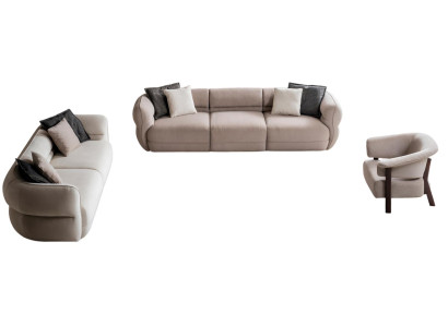 Komplettes Sitzset mit zwei Sofas und einem Sessel im modernen Design