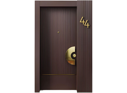 Exklusive Braune Kompletttür Designer Eingangstüren Metalltüren